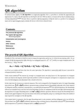 QR Algorithm