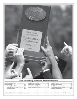 2006 Austin Peay Governors Baseball Yearbook 2006 Govs Baseball Rosters