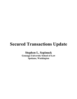 Secured Transactions Update