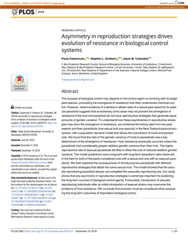 Asymmetry in Reproduction Strategies Drives Evolution of Resistance in Biological Control Systems