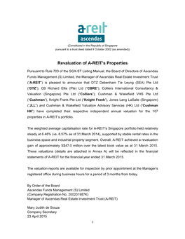 Revaluation of A-REIT's Properties