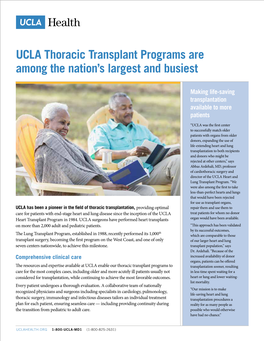 UCLA Thoracic Transplant Programs Are Among the Nation's Largest And