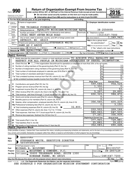 Return of Organization Exempt from Income Tax OMB No