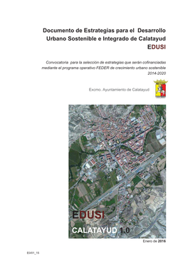 Documento De Estrategias Para El Desarrollo Urbano Sostenible E Integrado De Calatayud EDUSI