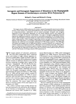 Intragenic and Extragenic Suppressors of Mutations in The