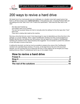 200 Ways to Revive a Hard Drive