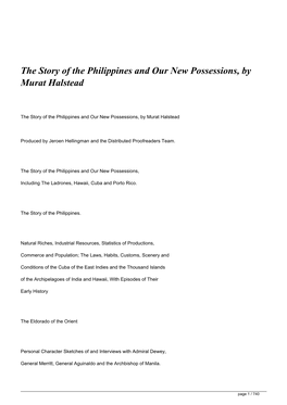 The Story of the Philippines and Our New Possessions, by Murat Halstead