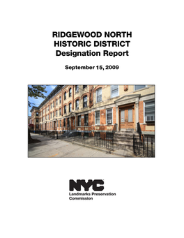 Ridgewood North Historic District Designation Report
