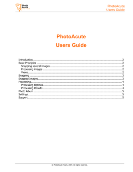 Photoacute Users Guide
