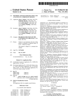 (12) United States Patent (10) Patent No.: US 9,506,915 B2 Tackett Et Al