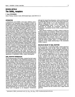 REVIEW ARTICLE the GABAA Receptors F