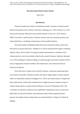 Deconstructing Climate Science Denial