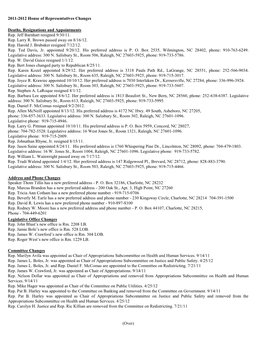 2003-2004 House of Representatives Changes