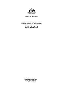Parliamentary Delegation to New Zealand