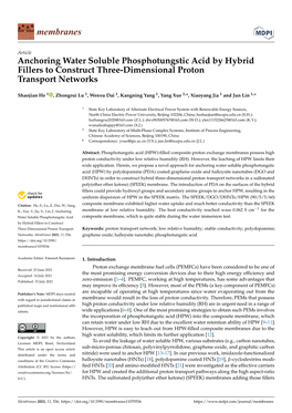 Anchoring Water Soluble Phosphotungstic Acid by Hybrid Fillers to Construct Three-Dimensional Proton Transport Networks