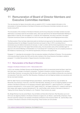 11 Remuneration of Board of Director Members and Executive Committee Members