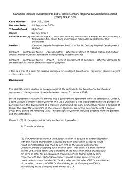 Canadian Imperial Investment Pte Ltd V Pacific Century Regional