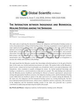 The Interaction Between Indigenous and Biomedical Healing Systems Among the Shinasha