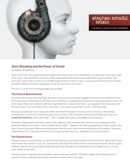 Sonic Branding and the Power of Sound by Stephen Arnold Music