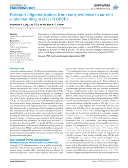 Receptor Oligomerization: from Early Evidence to Current Understanding in Class B Gpcrs