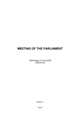 Meeting of the Parliament