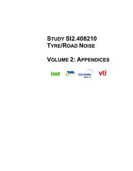 Study Si2.408210 Tyre/Road Noise Volume 2