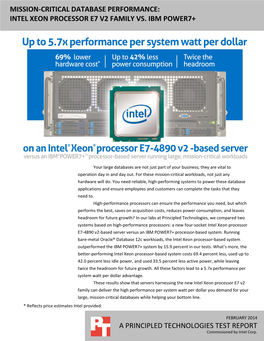 Mission-Critical Database Performance: Intel Xeon Processor E7 V2 Family Vs