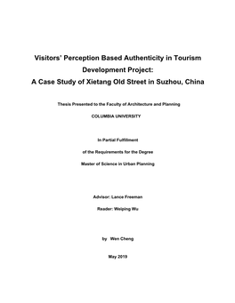 Visitors' Perception Based Authenticity in Tourism