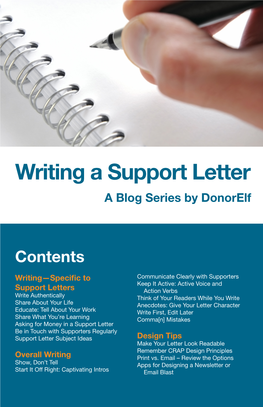 Writing a Support Letter a Blog Series by Donorelf