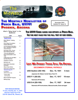 December 2010 PERCH BASE, USSVI Volume 16 - Issue 12 PHOENIX, ARIZONA
