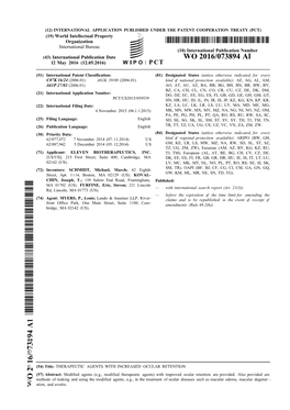 WO 2016/073894 Al 12 May 2016 (12.05.2016) W P O P CT