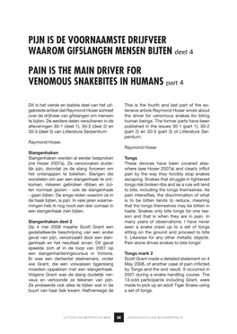 PIJN IS DE VOORNAAMSTE DRIJFVEER WAAROM GIFSLANGEN MENSEN BIJTEN Deel 4