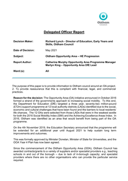 Delegated Officer Report