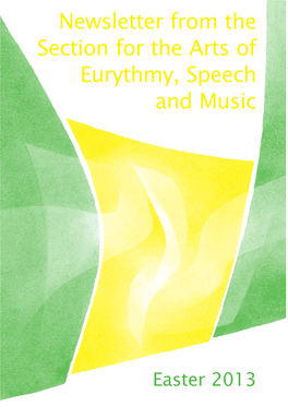 Newsletter from the Section for the Arts of Eurythmy, Speech and Music