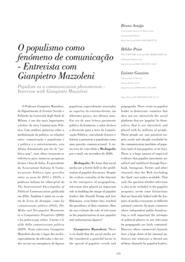 O Populismo Como Fenómeno De Comunicação