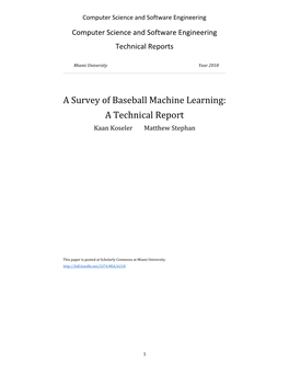 A Survey of Baseball Machine Learning