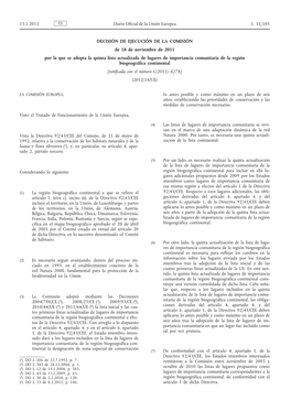 DECISIÓN DE EJECUCIÓN DE LA COMISIÓN De 18 De Noviembre De