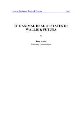 The Animal Health Status of Wallis & Futuna