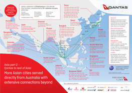 More Asian Cities Served Directly from Australia with Extensive Connections Beyond