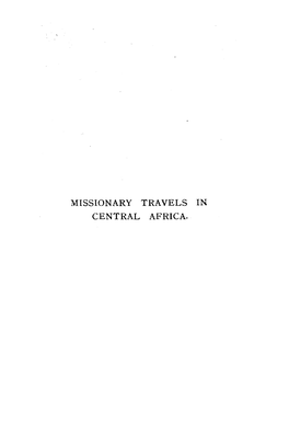 Missionary Travels in Central Africa