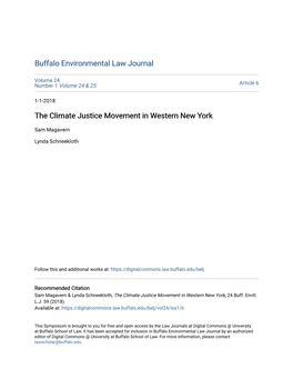 The Climate Justice Movement in Western New York