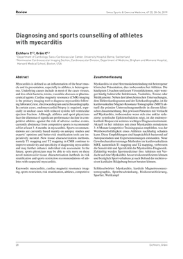 Diagnosing and Sports Counselling of Athletes with Myocarditis