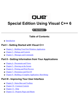 Special Edition Using Visual C++ 6