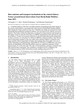 Dust Emission and Transport Mechanisms in the Central Sahara: Fennec Ground-Based Observations from Bordj Badji Mokhtar, June 2011 Christopher J