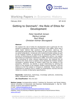 Getting to Denmark’: the Role of Elites for Development
