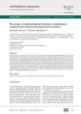 The Origin of Orbitotemporal Diversity in Lepidosaurs: Insights from Tuatara Chondrocranial Anatomy