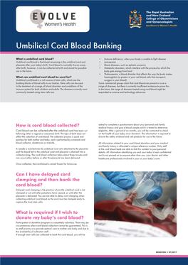 Umbilical Cord Blood Banking