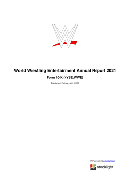 World Wrestling Entertainment Annual Report 2021