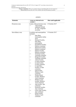 Commission Implementing Decision (EU) 2017/1416 of 3 August 2017 Concerning Certain Protective 1 Measures