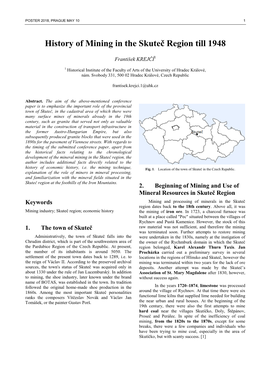 History of Mining in the Skuteč Region Till 1948